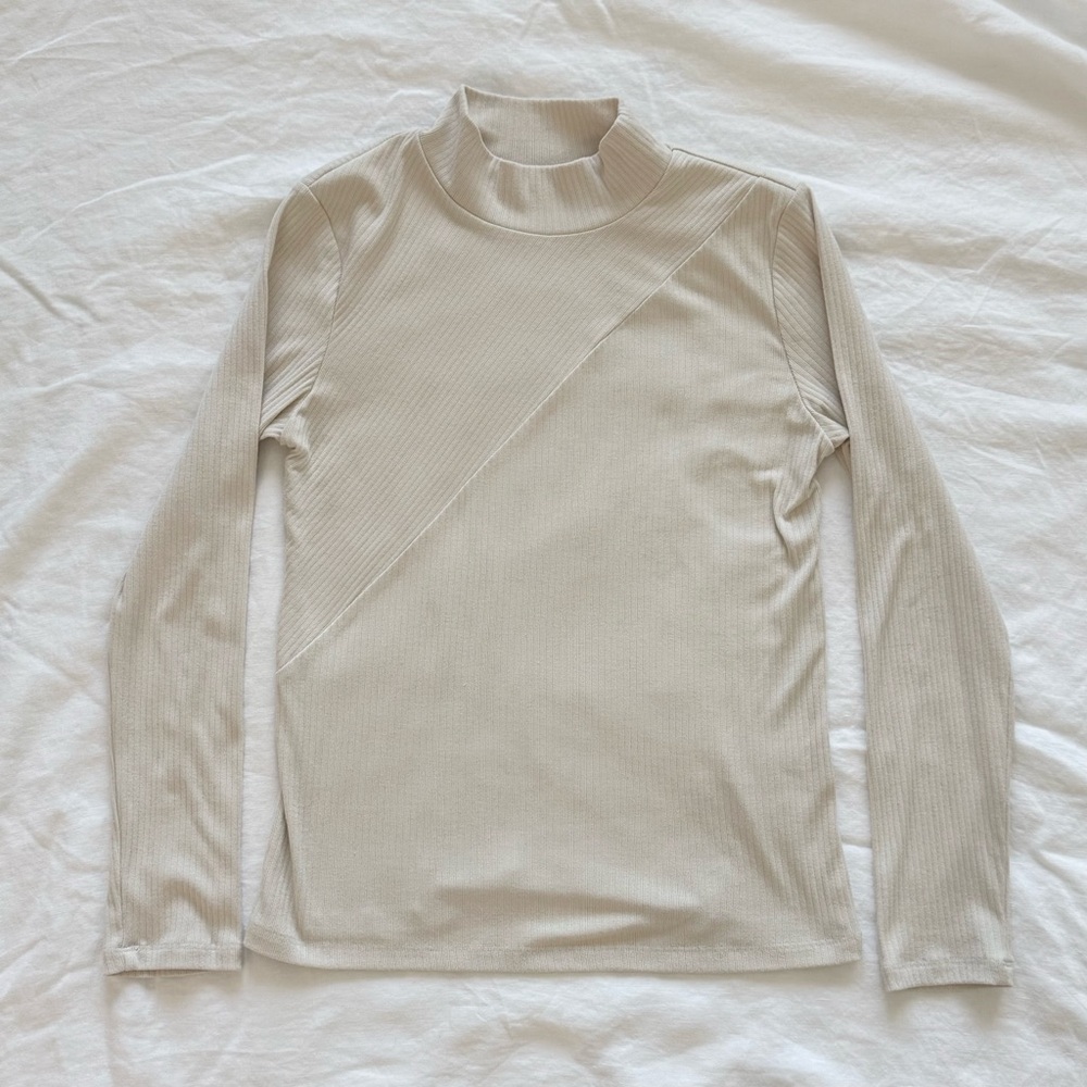 Heartloom Ivory Ribbed Turtleneck Top